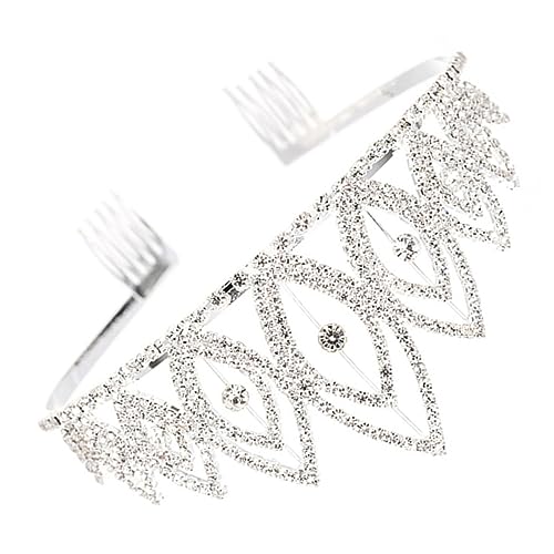 BELLIFFY 1Stk Krone für die Braut Haarschmuck für die Hochzeit Haarschmuck für Damen Haarschmuck für den Abschlussball Strass-Kopfschmuck elegant haircharm Brautkrone Hochzeitskrone Silver von BELLIFFY