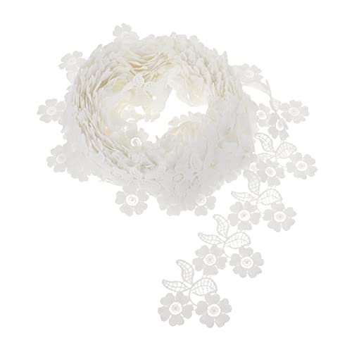 BELLIFFY 1stk Blumenspitze Bestickter Spitzenbesatz Blumen-spitzenband Besticktes Band Stickerei Spitze Hochzeitsdekoration Stickerei-stoff Weihnachtsspitzenband Schleife Weiß Milchseide von BELLIFFY