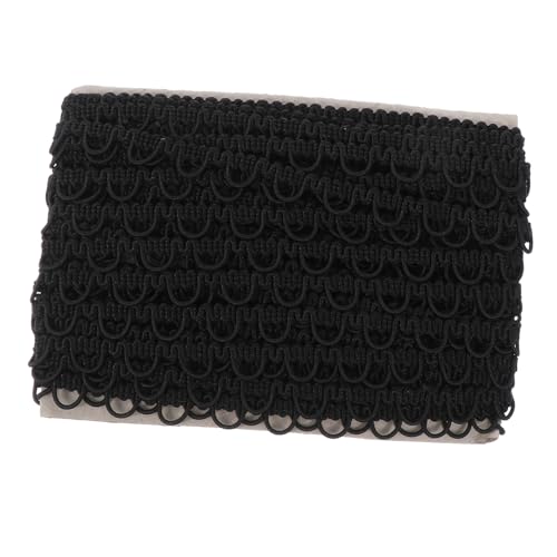 BELLIFFY 1stk Spitze Mit S-knöpfen Antikes Dekor Spitze Nähen Blumendekor Nähen Stoff Spitzenbesatz Handwerk Trimmen Besticktes Spitzenbesatzband Spitzennähte Spitzenband Polyester Black von BELLIFFY