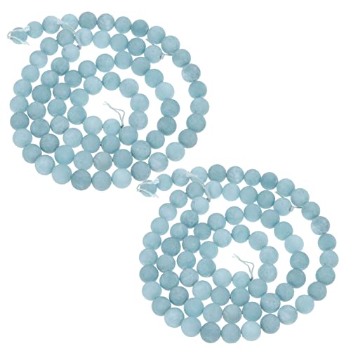 BELLIFFY 2 Aquamarinperlen DIY Schmuck lose Perlen Basteln Sie lose Perlen Stein lose Perlen wheinatsgeschenke gemstone beads DIY handwerkliche Steinperlen handgefertigte Perlen Naturstein von BELLIFFY