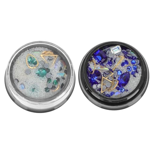 BELLIFFY 2 Kisten Nagelbohrer Schmuck Aufkleber Edelsteine Strass-nagelpflaster Fingernagel Aufkleber Nagelstempel Nagel-diy-verzierungszubehör Nagel Selber Machen Glitzernägel Strasssteine von BELLIFFY