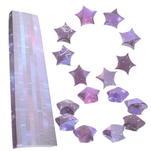 BELLIFFY 2 Origami-Stern kleines Origami-Papier Sterne aus Papier farbiges Origami-Papier Party-Origami-Papier Stern-Origami-Papier Origami-Papier-Kit Sternstreifen aus Origami-Papier von BELLIFFY