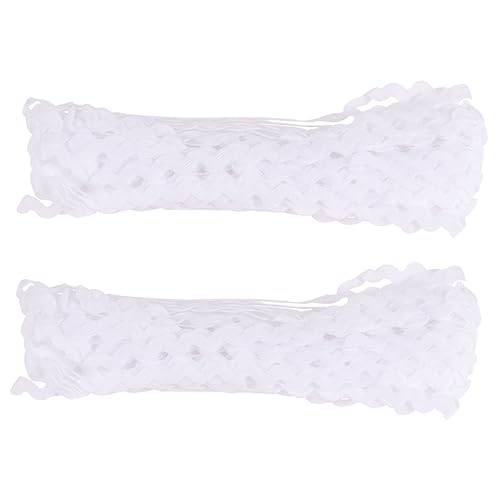 BELLIFFY 2 Rolle Band Stoff Spitze packetbandrollen mitgebseltütchen colatura schmuck machen curtain Umstandsbildkleider Wellenband-Kit Zubehör für Spitzenbänder DIY-Kleidungszubehör Weiß von BELLIFFY