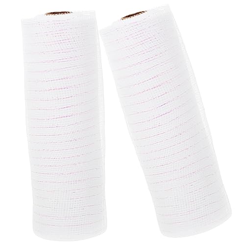 BELLIFFY 2 Rollen Dekoratives Voile Mehrzweck Netzband, Verpackungsnetzband, Geschenkverpackungsnetz, Dekoratives Kranzband, Geschenknetz, Blumengeschenkverpackungen, Netzstoff, von BELLIFFY