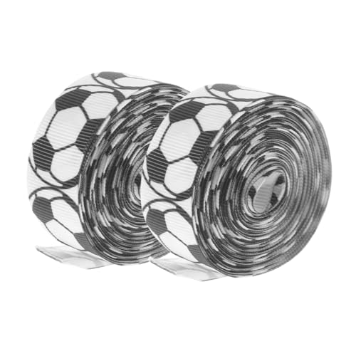 BELLIFFY 2 Rollen Fußball-rippenband Banddekor Praktisches Geschenkband Dekoratives Verpackungsband Fußballband Diy-band Basteln Exquisites Geschenkband Dekoratives Band Bastelbänder Stoff von BELLIFFY