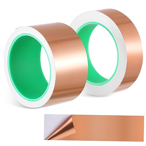 BELLIFFY 2 Rollen Klebeband Klebebänder Papierschaltbänder Bänder reparieren double sided tape klebefolie doppelseitig Kupferbänder zur Abschirmung Kupferbänder zur Reparatur Kupferfolie von BELLIFFY