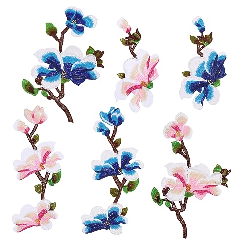 BELLIFFY 2 Sätze Patch Blumenflecken Nähen Applikation Mit Blumenstickerei Blumenapplikationen Blumenbeete Dekoration Weißes Dekor Flicken Für Jacken Blumen-jeans-applikation Polyester von BELLIFFY