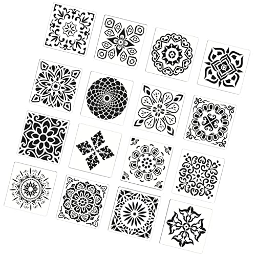 BELLIFFY 2 Sets Zeichenvorlagen Hohle Mandala Form Ausgehöhlte Schablonen Malschablonen Mode Zeichnungsschablonen DIY Schablonen Silber von BELLIFFY