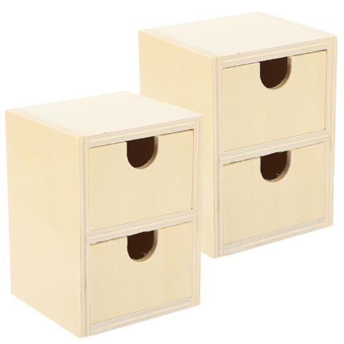 BELLIFFY 2 Stk kleine Schublade leer Mini-Schubladen unvollendete kleine Schublade Einheit bastel set für kinder Unbemalte Holzschublade Holzbox schubladenschrank leere kleine Schublade von BELLIFFY