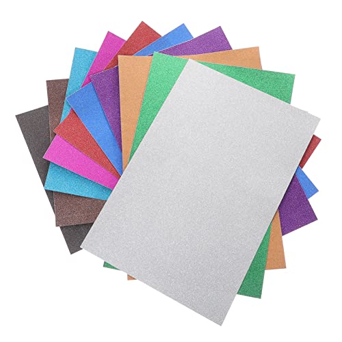 BELLIFFY 20 Blätter A4 Glitzerpapier Glitzerpuderpapier glitzerndes Bastelpapier dekoratives Bastelpapier kreativpapier bastelmaterial DIY-Material papier selber machen Goldpulver von BELLIFFY