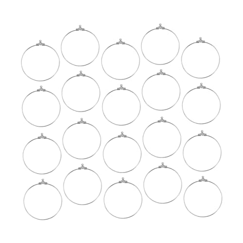 BELLIFFY 20 Stk DIY Ohrentropfen pendants schlüsselanhänger stitch Schmuckdekoration Creolen-Charme runde Creolen runder Creolen-Ohrschmuck Ohrringe Zubehör Schmuckanhänger Silver von BELLIFFY