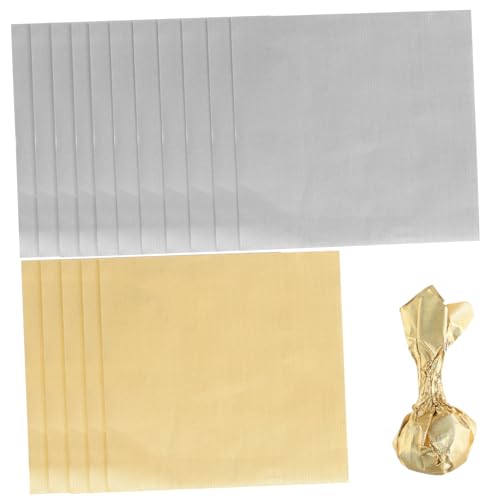 BELLIFFY 200 Blatt goldene Alufolie Weihnachts-Bonbonpapier aus Folie Halloween-Bonbonverpackungen wickelpapier geschenkpapier bögen verpackungspapier für süßigkeiten Bonbonfolienpapier von BELLIFFY