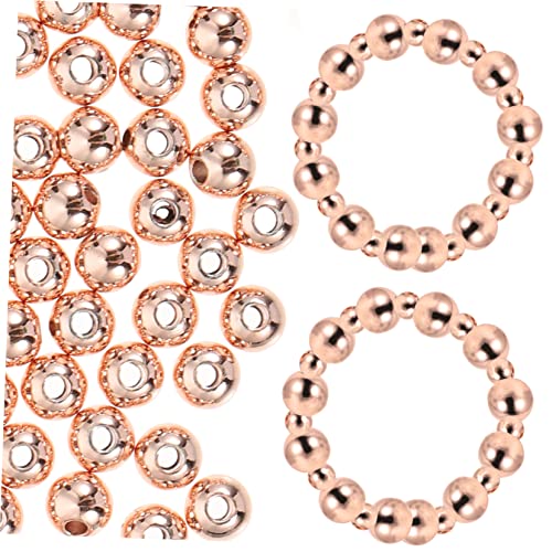 BELLIFFY 200St Armband aus Metallperlen Dichtungsmaterial Abstandsperlen schmuckherstellung schmuck machen Perlen zur Herstellung von Armbändern Lose Perlen basteln Kupfer Rose Gold von BELLIFFY