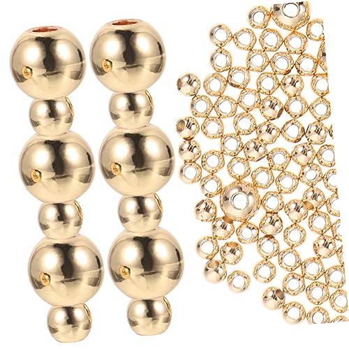 BELLIFFY 200St Armband aus Metallperlen kleine Kugelperlen Massenperlen DIY-Perlen beads for bracelets schmuckherstellung Perlen zum Basteln von Schmuck Perlen für Armbänder Kupfer Golden von BELLIFFY