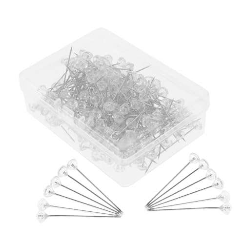 BELLIFFY 200St Diamantnadel hochzeitsdekoration nâhzubehör Festliche Nadeln Dekorative Nadeln Diamantkopfstecker Quiltnadeln Blumenstrauß Stifte Nähnadeln Kranznadeln Plastik Transparent von BELLIFFY