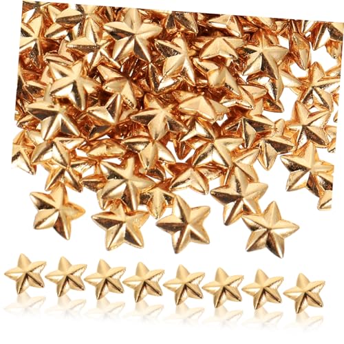 BELLIFFY 200St Doppelseitiger fünfzackiger Stern pentagram wohnungseinrichtung nailkndy Nagel ästhetisch zartes Maniküre-Ornament-Accessoire Maniküre-Verzierung Zinklegierung Golden von BELLIFFY