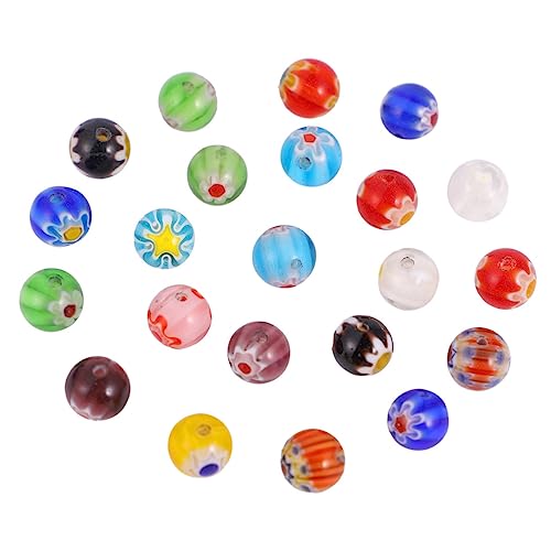 BELLIFFY 200St Tausend Blumen Glasperlen lose Perlenanhänger Perlenmaterialien selber machen Marmorperlen Charm Abstandsperlen Perlen für Schmuck gems schmuckperlen dekoring farbige Perlen von BELLIFFY