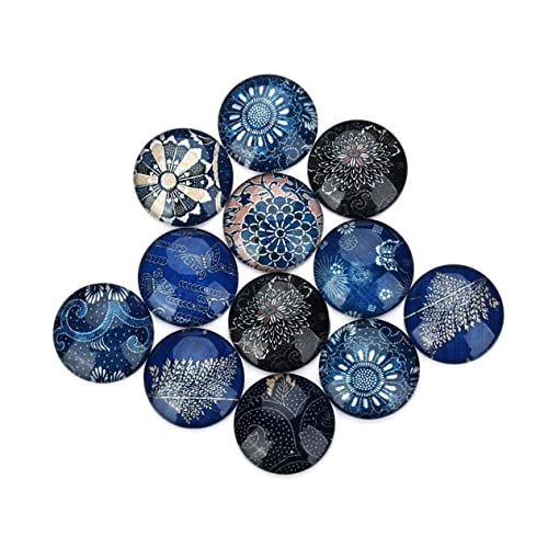 BELLIFFY 20St Glas schnappt Schnappschmuck-Anhänger schmuckherstellung versorgung DIY Schmuckzubehör -Glasmaterial Schmuckmaterial selber machen Zubehör zur Schmuckherstellung Blue von BELLIFFY