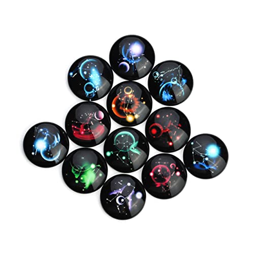 BELLIFFY 20St Glas schnappt runde Zeit gem Cabochons für die Schmuckherstellung geschmücktes Zubehör schmuck machen DIY-Schmuckzubehör Zubehör zur Schmuckherstellung Cabochons aus Glas von BELLIFFY