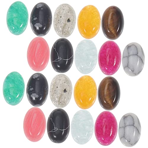 BELLIFFY 20St Oblate Cabochons für die Schmuckherstellung Cabochons aus Natursteinen Handschmuck für den einzug slico dekorativer Naturstein Schmuckherstellung aus Naturstein Jade von BELLIFFY