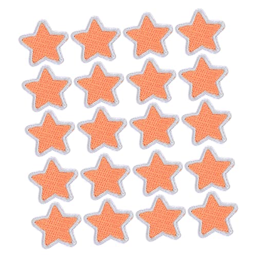 BELLIFFY 20St Pentagramm-Patch DIY-Patch für Flicken für Jacken Jackenflicken Sterndekor säckchen packetbandrollen Reparaturflicken für Kleidung Aufnäher für Jacken aus Polyester Orange von BELLIFFY