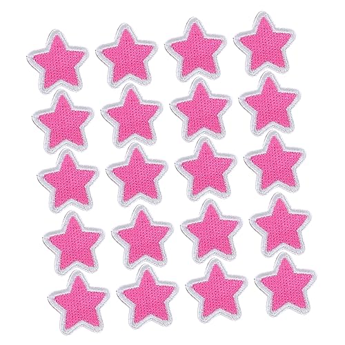 BELLIFFY 20St Pentagramm-Patch Patches nähen Sternenaufnäher für Kleidung untertischdecke vorhangstangen dekorative Aufnäher für Kleidung Gestickte Aufnäher für Kleidung Polyester Rosa von BELLIFFY