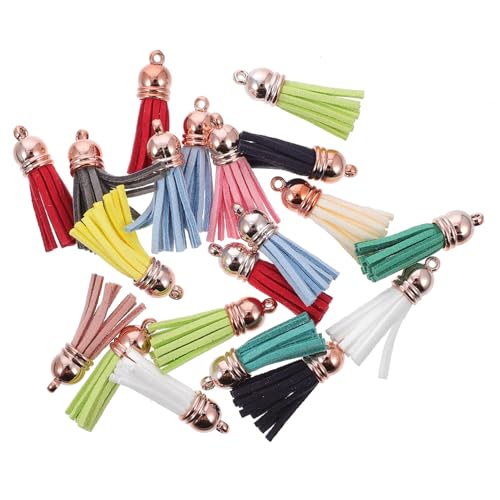 BELLIFFY 20St Quastenzubehör dekorative Perlen DIY Schlüsselanhänger Quaste Schlüsselanhänger-Quaste quasten ohrringe fransenohringe Armbandanhänger Taschenanhänger Zinklegierung Colorful von BELLIFFY