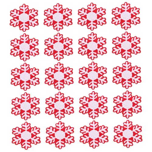 BELLIFFY 20St Schneefleck Winterzubehör Mini-Dekoration Winterabziehbilder Applikationen für Kleidung Flicken für Kleidung Weihnachten Patch zum Aufnähen Bestickung von Kleidung Stickgarn von BELLIFFY