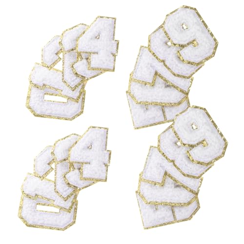 BELLIFFY 20St digitaler Patch kleidungsflicken selber machen Stoffdekor embroidery set DIY Dekoration gestickte dekorative Reparaturflicken dekorative Fellflecken DIY-Patches Polyester Weiß von BELLIFFY