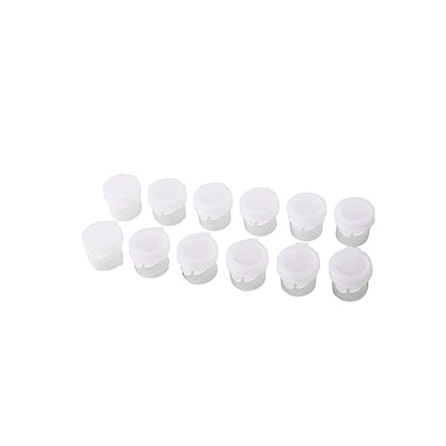 BELLIFFY 20st 6 Gitter Malkasten Make-up-Speicher-Organizer Farbhülsenstreifen Mini-malbecher Farbbecher Mit Deckel Mini-farbbecher Mini-palettenbecher Leere Farbtöpfe Klarlackbecher Weiß von BELLIFFY