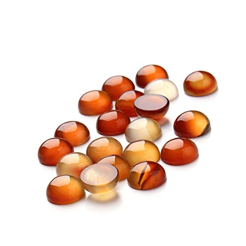 BELLIFFY 20st Achat-cabochons Karneol-cabochons Zeitsteinzubehör Zum Selbermachen Perlen Zur Schmuckherstellung Cabochons Mit Flacher Rückseite Perlen Aus Halbedelsteinen Kreisperlen Rot von BELLIFFY