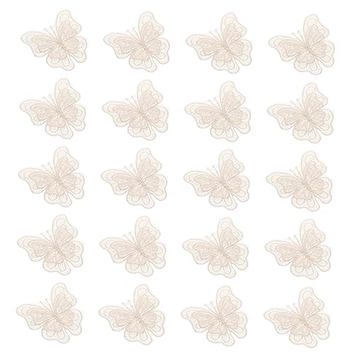 BELLIFFY 20st Banner Abzeichen Annähen Diy Bastelapplikation Dekorapplikation Kleidungsstück Diy Aufkleber -kleidungsapplikation Robuste Kleidung Applikation Bestickt Beige Organza von BELLIFFY