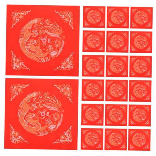 BELLIFFY 20st Batik Zehntausend Jahre Rotes Reispapier Leere Chinesische Couplets Chinesische Frühlingspaare Frühlingsfest Blättert Rotes Papier Leere Papierrollen Reis Papier von BELLIFFY