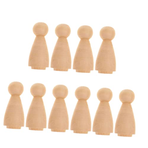 BELLIFFY 20st Diy-kunsthandwerk Peg-puppenkörper Einfache Steckpuppen Unvollendete Peg-puppen Kinderspielzeug Blanko-peg-puppen Menschen Geformte Puppe Steckspielpuppen Bambus Khaki von BELLIFFY