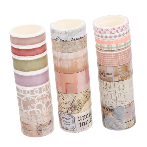 BELLIFFY 20st Retro-taschenband Vintage-klebeband Buchstabe Washi Tape Abziehbilder Zum Basteln Washi-tape Aus Stoff Aufkleber Kraftband Dekoratives Washi-tape Farbband Japanisches Papier von BELLIFFY