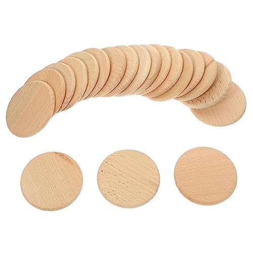 BELLIFFY 20st Runde Holzspäne Selber Machen Balsa Rauchlose Grube Vorspeisen Rundes Wurstbrett Anlage Stiele Runde Zeichenrohlinge Klettschleifpapier Feuerholz Planke Schleifpads Grün Buche von BELLIFFY