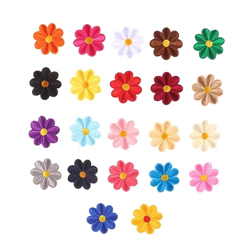 BELLIFFY 22St Aufnäher Blumendekor Jacken Blumen dekorative Patches Hemdblusenkleider Blumenapplikationen Sonnenblumen-Applikationen Jeans-Reparatur Cartoon-Stickerei-Patches Patches nähen von BELLIFFY