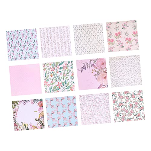 BELLIFFY 24 Blätter Diy Gemustertes Papier Scrapbook-papier Diy Liefert Hintergrund Des Diy-albums Blumenpapier Basteln Fotoalbum-dekoration Rosa Druckerpapier Doppelklebepapier Colorful von BELLIFFY