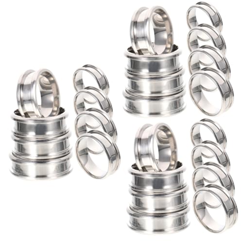 BELLIFFY 24 Stk Geriffelter Ring Glatter Runder Ring Polierte Fingerringe Glatte Ringe Fingerdekor Ringrohlinge Ringkernrohlinge Blanke Ringbasis Ring Leer Ringkern Leer Rostfreier Stahl von BELLIFFY