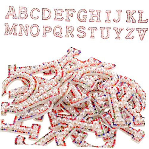 BELLIFFY 26St Perlenstoff-Aufkleber Strassaufkleber Flash-Kostüm Alphabet-Aufkleber Briefe buchstaben aufnäher buchstaben patches Bling-Buchstaben-Patch Buchstabe Kleiderflicken Abs rot von BELLIFFY