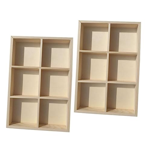 BELLIFFY 2Er-Box Kreidekasten aus Holz Werkzeugkoffer Farbpalette Schubladenteiler storage boxes aufbwahrungs-box Buntstift Buntstift-Aufbewahrungsbehälter hölzern Khaki von BELLIFFY