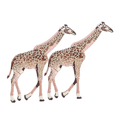 BELLIFFY 2St Banner bestickte Stoffapplikationen Applikations-Reparaturflicken nähen Tier-Patch-Applikationen Giraffen-Dekor apfelding bügelbild aufkleber Tierflecken Stoffzubehör Rayon von BELLIFFY