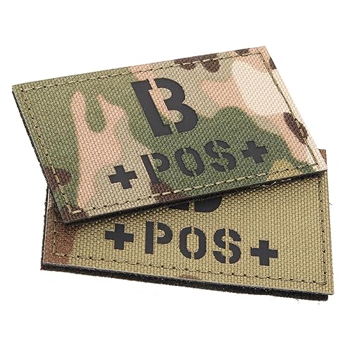 BELLIFFY 2St Blutgruppenpflaster Reflektierender Blutgruppen-Patch Flecken b-positive Blutgruppenabzeichen kampfanzug uniform plakette Tarn-Blutgruppenabzeichen Blutgruppen-Armband Nylon von BELLIFFY