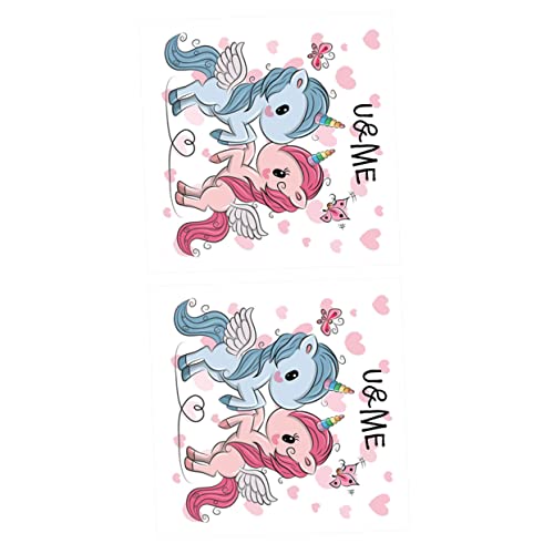 BELLIFFY 2St Füllpflaster unicorn stickers einhornsticker Abzeichen annähen Mini Kaugummiautomat für Kinder Schaumzylinder zum Basteln Vogelperlen aufkleber Einhorn-Patch Kostümzubehör von BELLIFFY