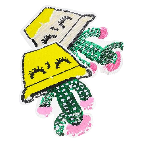 BELLIFFY 2St Kaktus-Stoff aufkleber Bügelflicken Kaktus-Patch entzückende Patches Bewusstseinsband-Anhänger Flecken cute sticker süße sticker Kleiderapplikation Kleiderbeutel-Patch Green von BELLIFFY