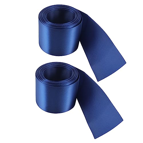 BELLIFFY 2St Satinband dekorative Bänder Weihnachtsband verdrahtet Kuchendekoration Blumengeschenke dekoratives Band seidenband ribbon seidenbänder Geschenkbänder Geschenkband Satin- Blue von BELLIFFY