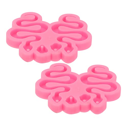 BELLIFFY 2St Silikonform giesform soufleförmchen Schmuckzubehör Schmuck DIY Schmuckform Gießformen für Ohrringe hängende Gießschalen Werkzeuge zur Herstellung von Ohrsteckern Kieselgel Rosy von BELLIFFY