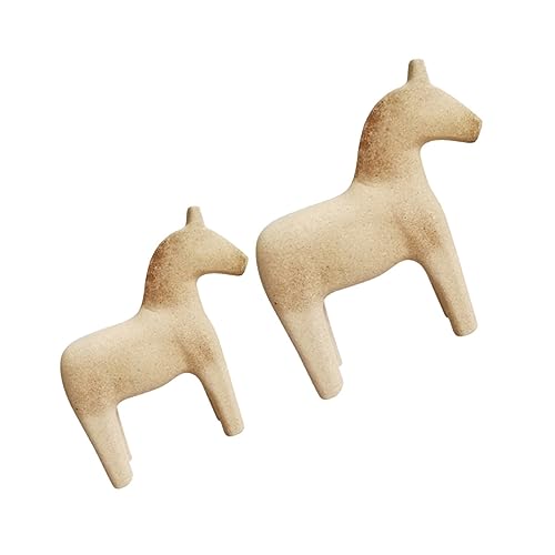 BELLIFFY 2St Trojanisches bastelset basteln für bastelzeug Unvollendete Holzornamente crafts for Tiere DIY- für Holzpferd hölzern Brown von BELLIFFY