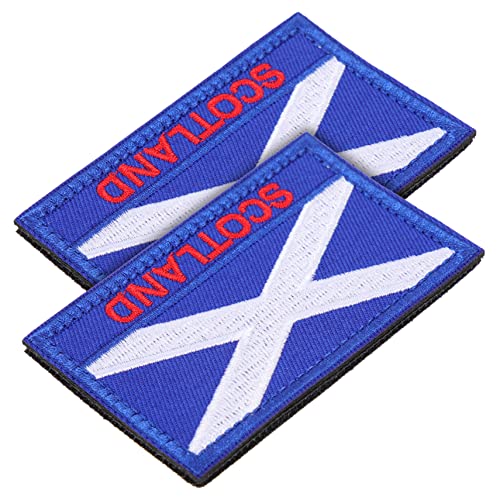 BELLIFFY 2st Schottischer Patch Schottland-flagge Outdoor-dekor Gestickte Applikationen Diy Stoffpatches Nationalflaggenpatch Diy-patches Für Kleidung Länderflaggen-patch Flecken Polyester von BELLIFFY