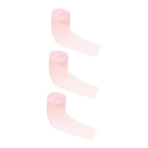 BELLIFFY 3 Rollen Chiffon-Gürtel mit ungesäumten Kanten Futterspender Einsätze Taschenpflanzen Kreis Aststreuer für Obstbäume seidenband ribbon Fransenbänder Blumendekorband Polyester Rosa von BELLIFFY